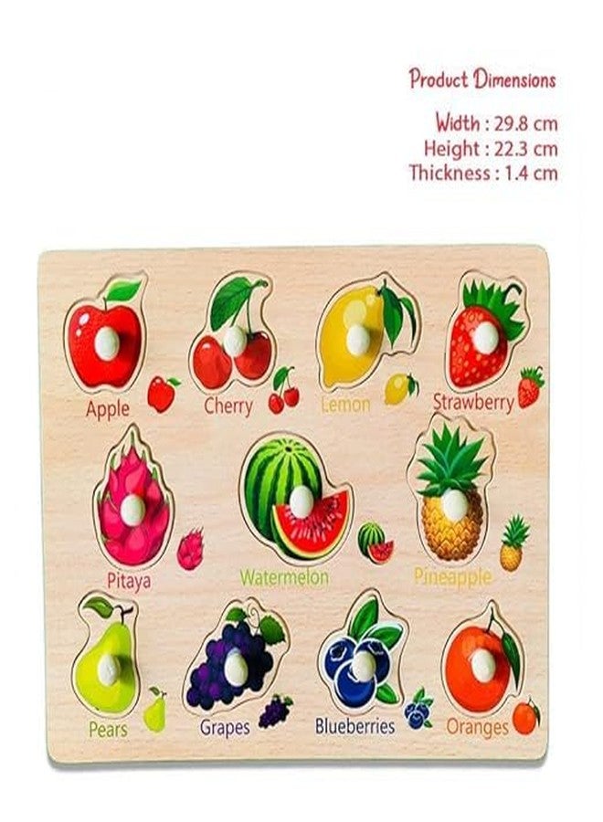 NEKSTY Wooden 11 Pieces Fruits Themed Pegged Knob Toy - Image 3
